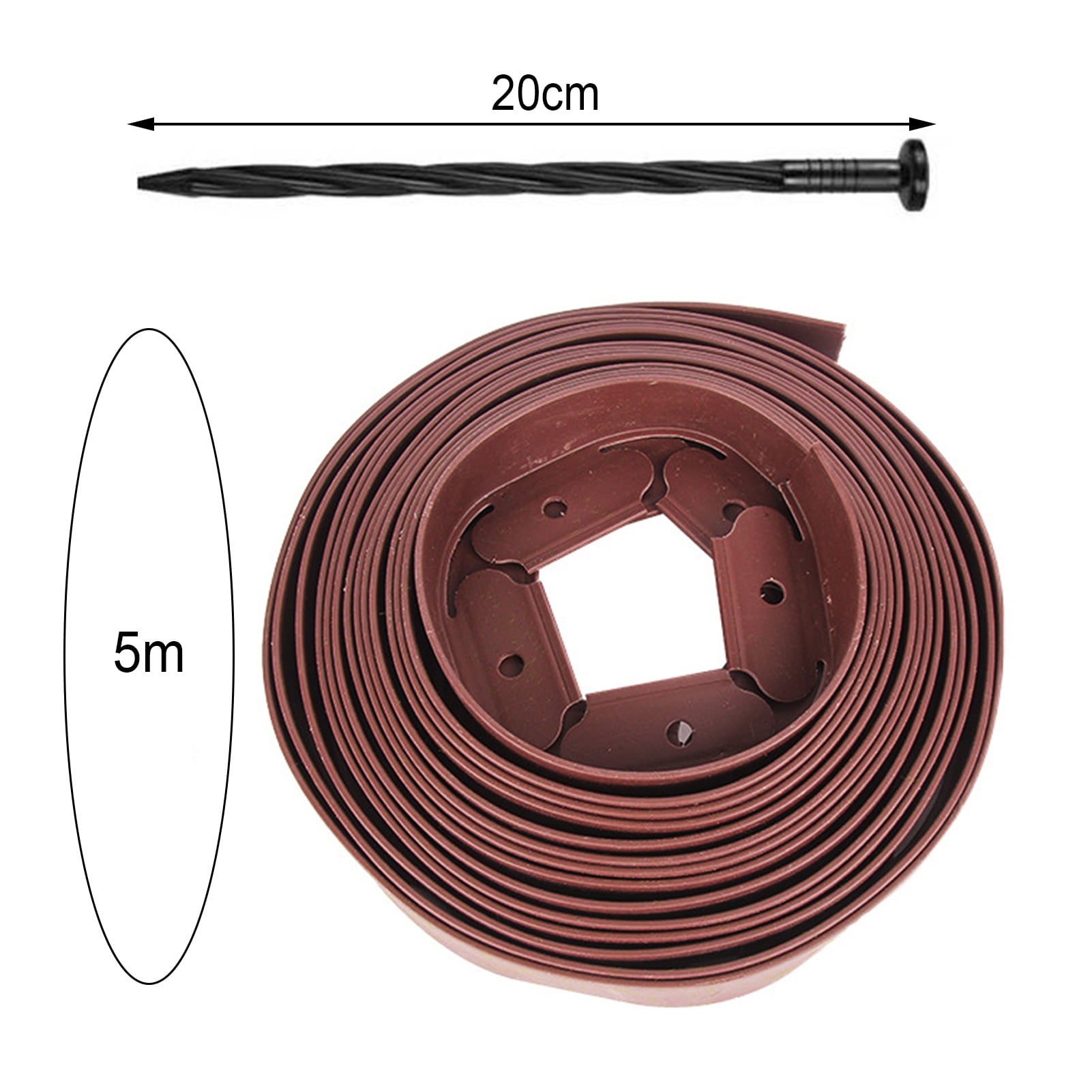 harmtty 1 Set Lawn Fence No Dig Weather Resistant Garden Decoration L-shaped Grass Stone Barrier Landscape Edging Lawn Border Court for Yard,Black