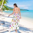 thumbnail image 7 of FORMRS Womens Long Sarong Beach Wrap Semi-Sheer Bikini Skirt Bathing Swimsuit Cover Up, Various Vegetables Pattern, 7 of 7