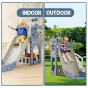 KORIMEFA Toddler Slide Set, Slide for Toddlers Age 1-4 with Basketball Hoop and Ball, Slide for Kids, Indoor Outdoor Backyard Playground Climbing Baby Slide Toy