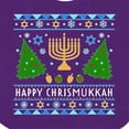 thumbnail image 4 of Inktastic Happy Chrismukkah Sweater Style with Menorah and Trees Boys or Girls Baby Bib, 4 of 4