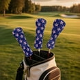 thumbnail image 3 of Yuyamidu Star Golf Club Head Covers PU Leather Driver Headcovers, Fairway Woods Head Covers, Hybrids Headcover American Flag Golf Club Cover, 3 of 8