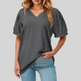 thumbnail image 2 of Womens Summer Tops Large Long Sleeve Shirt Women Warm T Shirt Women Taupe Womens Ladies Sweatshirt Hoodie plus Color Tops Polyester Blend Shirts Puff Long Sleeve Blouse 5x Tee Blouse Blank XL, 2 of 8