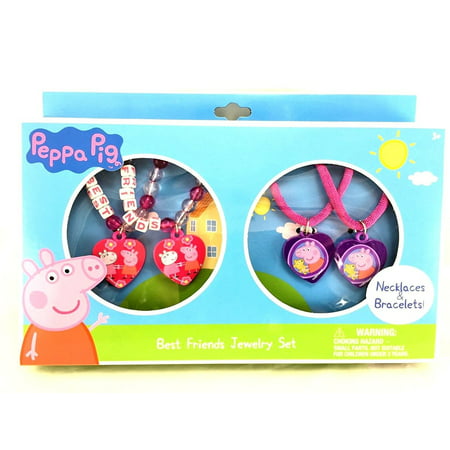Limited Peppa Pig Best Friends Jewelry Set-Necklaces & (Kate Spade Best Friend Ever Bracelet)
