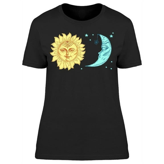 Moon Astrology Symbol Stars T-Shirt Women -Image by Shutterstock, Female Small