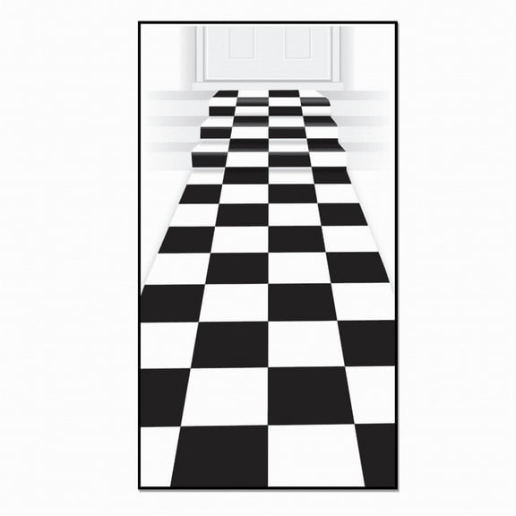 Beistle Checkered Runner, Black/White