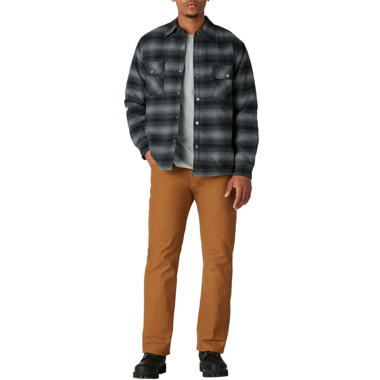 Genuine Dickies Men's HeavyWeight Flannel Shirt Jacket with Berber