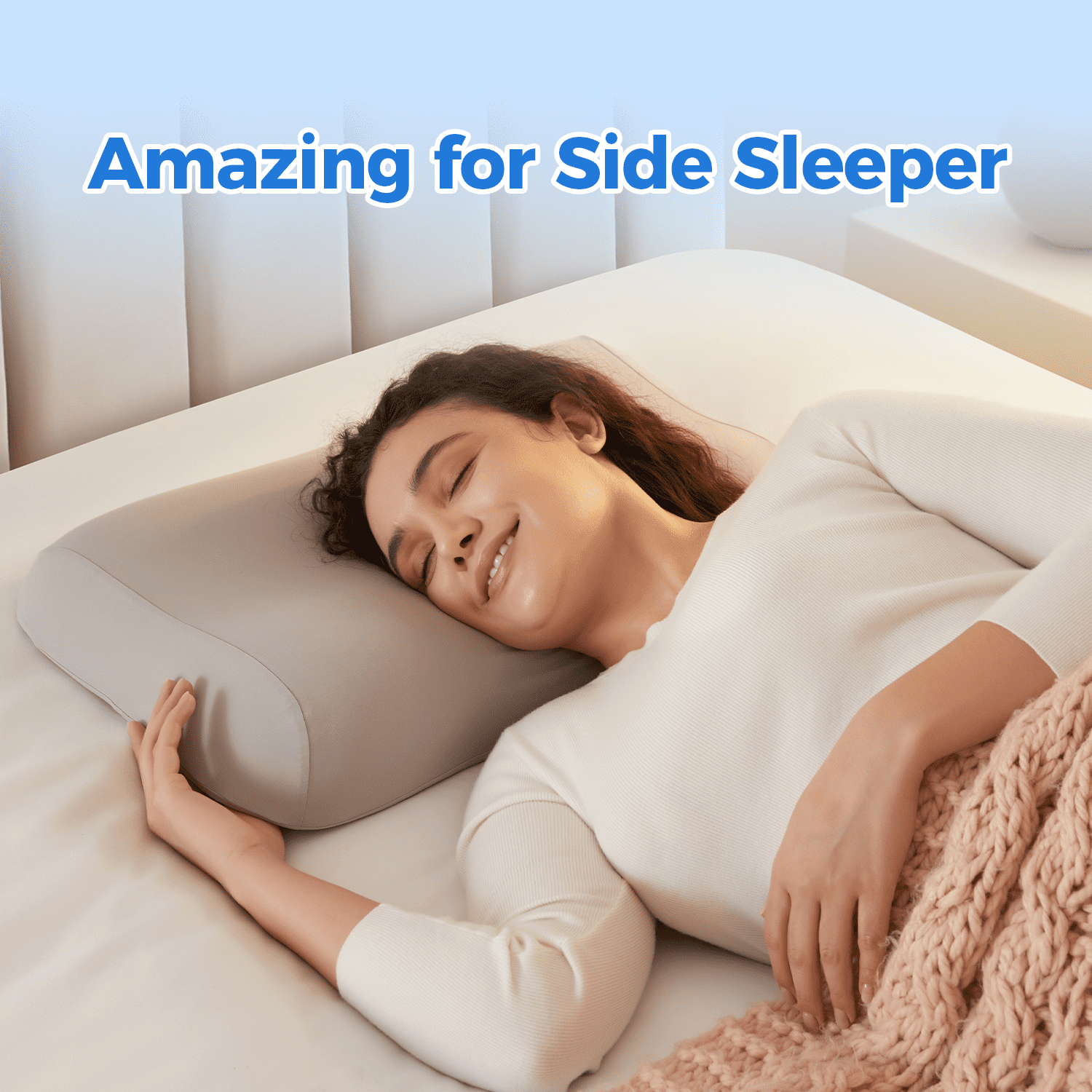 Jamdok Memory Foam Pillow, Dual Height Design with Removable Cover, Soft and Cool Fabric, Neck Support Pillow for Side Back Stomach Sleepers(Gray)