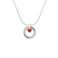 thumbnail image 2 of Delight Jewelry Acrylic 5/16" Maroon Heart Hockey Ring Charm Necklace, 18", 2 of 4