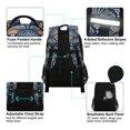 thumbnail image 4 of FORMRS Kids School Backpack Elementary Student Unisex Travel Bookbag with Reflective Stripes, Blue Elegant Geometric, 4 of 7