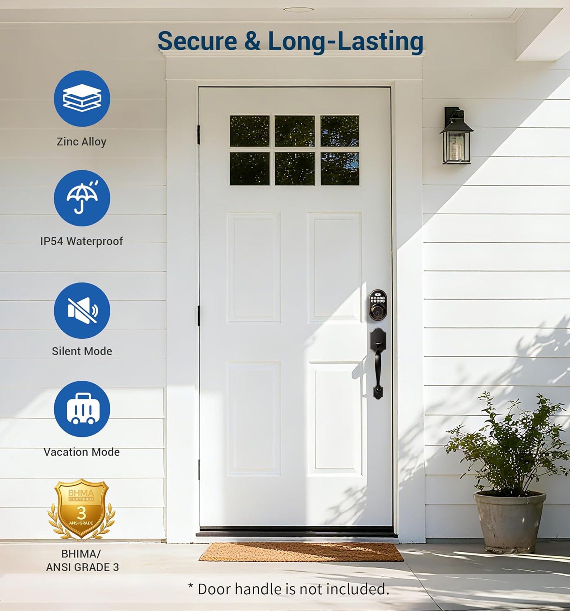 VEISE Keyless Entry Electronic Door Lock, Oil Rubbed Bronze photo 3