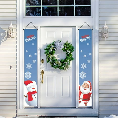VerPetridure Merry Christmas Banner Outdoor indoor Christmas Decorations Welcome Hanging Couplet