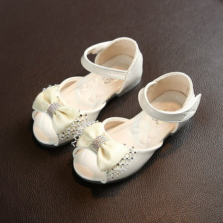 

Cathalem Baby Us Shoes Party Bowknot Shoes Kids Sandals Girls Princess Toddler Leather Baby Baby Size 2 Baby Shoes Girls Beige 2-2.5Years