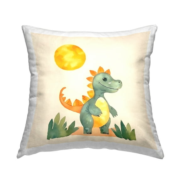 Stupell Industries Happy Dinosaur & Sun Decorative Printed Throw Pillow Design by Andrea Haase.