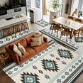 thumbnail image 5 of 3x5 Area Rugs, Southwest Ethnic Non-Skid Rubber Backing Large Rectangle Rugs - Living Room Bedroom Home Office, Boho Aztec Tribal Abstract Aesthetic Indoor Floor Mat Carpets Washable Rug, 5 of 9