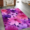 thumbnail image 2 of Rectangle Area Rugs 4 x 6 Ft, Watercolor Flowers Non-Slip Residential Carpet, Spring Floral Country Pink Purple Indoor Crawling Mats Runner Rugs for Living Room/Dining Room/Bedroom, 2 of 8