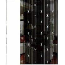 String Curtains Black Beads Curtains Doorway Tassel Curtain Thread Fringe Crystal Door String Curtain Beads Window Panel Room Divider Curtain for Doorway Home Decoration (3.28 X 6.56 ft)