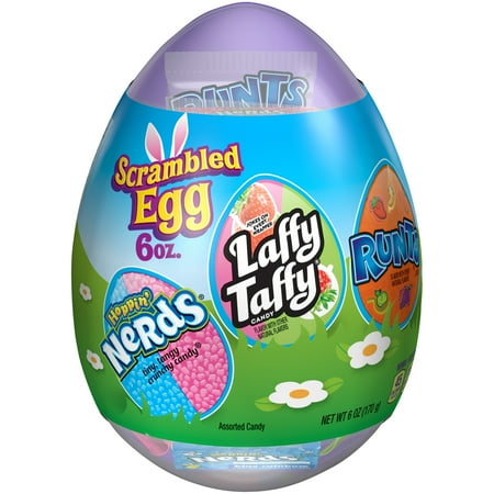 NESTLE Easter Scrambled Egg Hoppin' Nerds, Laffy Taffy & Runts Candy Variety Pack 6 oz. Plastic Container