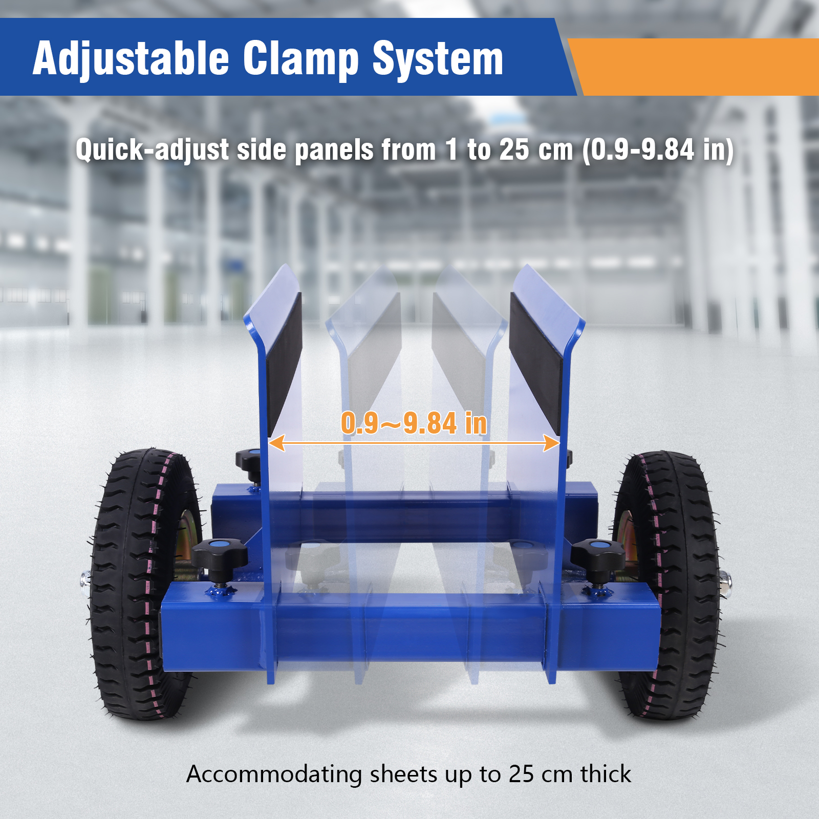 golytefs Wood And Fence Mover 550 Lbs Capacity Heavy Duty Panel Dolly Roller Adjustable Clamp for Wood Panels Doors