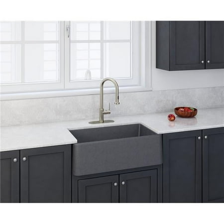 

30 x 19 in. Apron Kitchen Sink - Titanium Grey Metallic