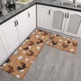 thumbnail image 2 of Rooster and Text Brown Pattern Anti Fatigue Kitchen Rugs Set Of 2, Non Slip Washable Decorative Floor Mats for Kitchen Sink Laundry, 17"x30" and 17"x47", 2 of 6