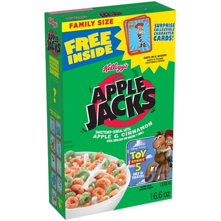 Kellogg's Apple Jacks Original Breakfast Cereal, 15g Whole Grains, Family Size, 16.6 oz