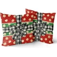 thumbnail image 2 of Red Green Christmas Pillow Covers 20x20 Set of 2 Rustic Xmas Holiday Decoration Polka Dots Print Decorative Outdoor Pillowcases Winter Gift Farmhouse Throw Cushion Case Decor for Couch Sofa Bed, 2 of 6
