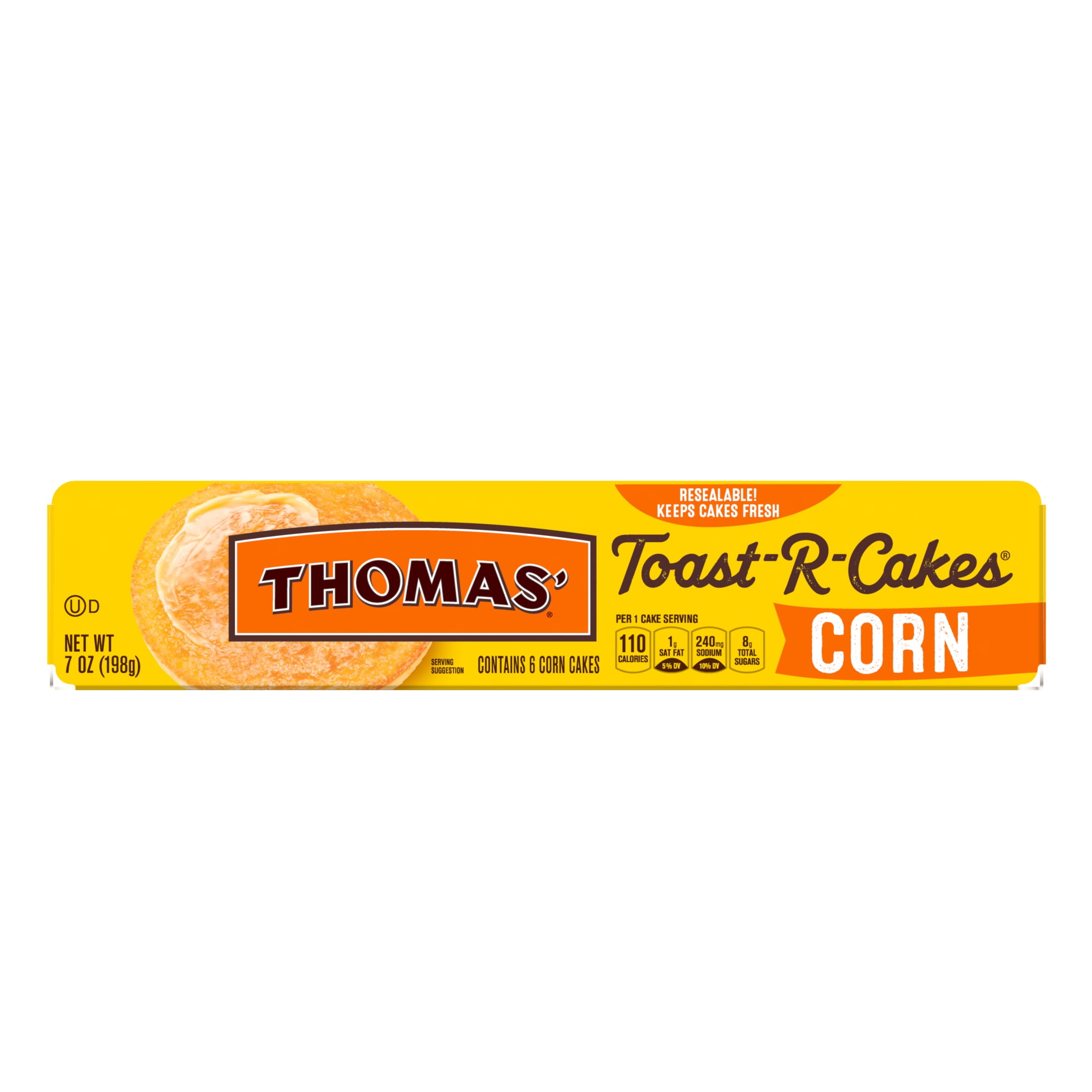 Thomas' Toast-R-Cakes Corn Cakes, 6 count, Corn Bread, 7 oz Tray