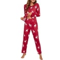 thumbnail image 1 of Diconna Ensemble de Pyjama de Noël pour Femmes 2 Pcs Chandail à Manches Longues à Col Rond et Pantalon à Taille Élastique Ensemble de Pyjama, 1 of 7