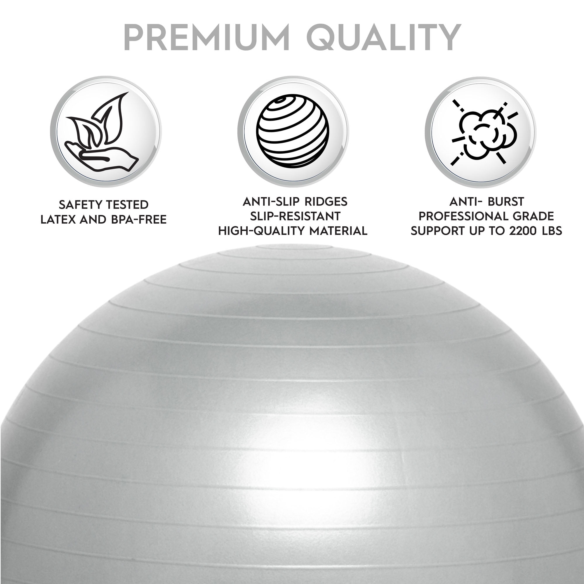 Bouncyband Balance Ball, 55cm, Silver