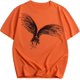 thumbnail image 1 of playera de manga corta con cuello redondo y estampado de águila para hombre Naranja XL Naranja XL Xishao ropa, 1 of 2