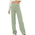 thumbnail image 2 of ZyeKqe Dress Pants Women Dressy Casual High Waisted Business Pants Straight Wide Leg Work Office Trousers, 2 of 5