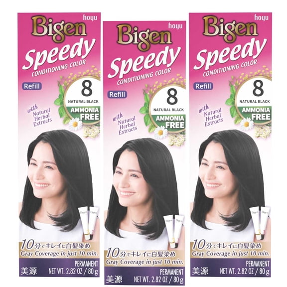 Bigen Speedy Conditioning Color Refill: 8 Natural Black - 3 Pack