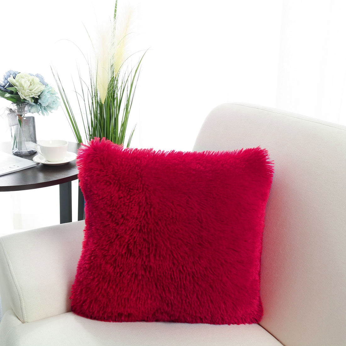 Details about   US Faux Fur Fluffy Plush Throw Pillow Cases Shaggy Soft Velvet Cushion Cover Bed 
