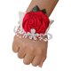 thumbnail image 5 of Billuyoard Ramillete de muñeca de rosa de satén hecho a mano elegante de tela para bodas y graduaciones elástica única N24 rojo N24 rojo 2Conjunto, 5 of 6