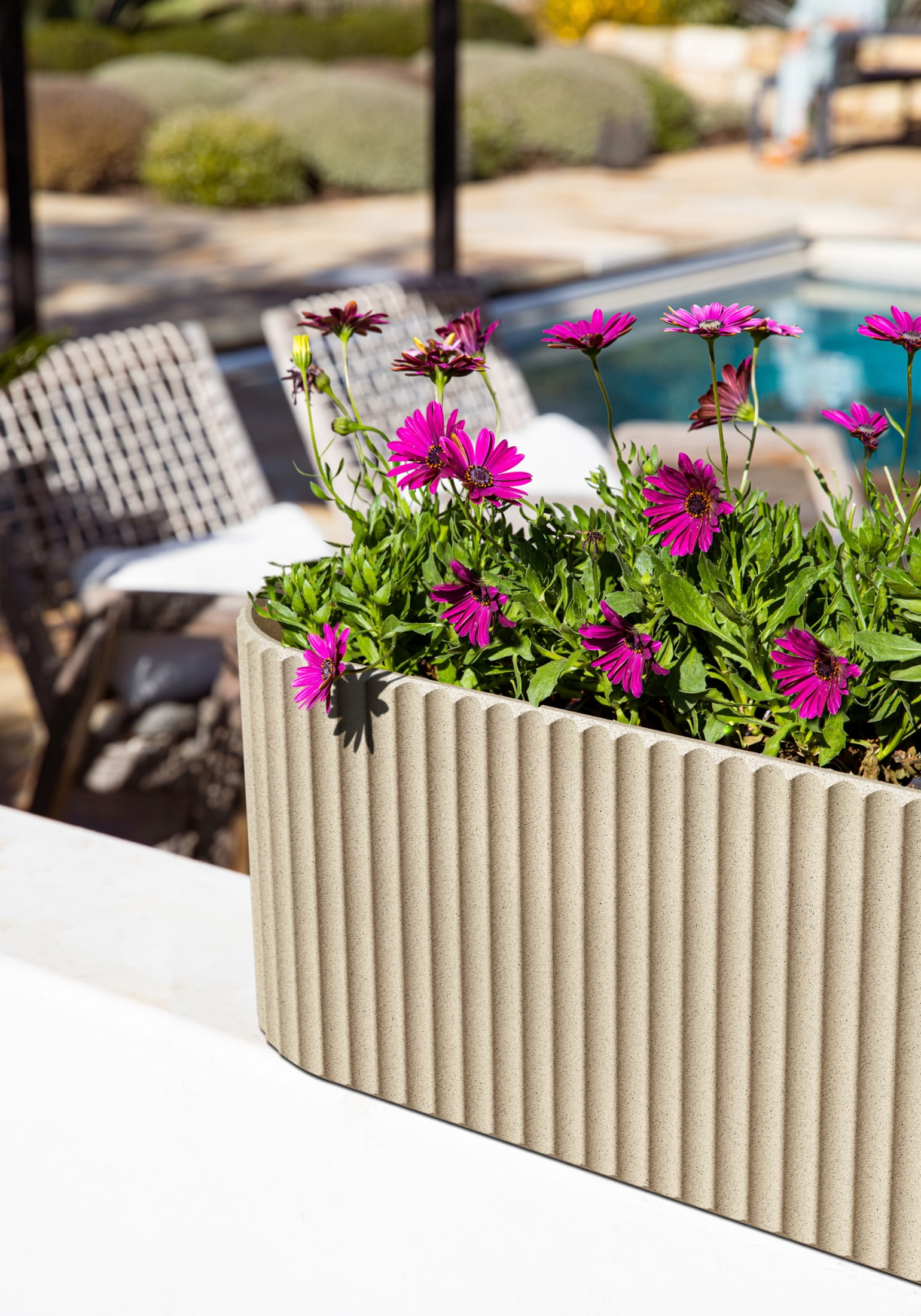 Veradek Demi Series Window Box 36" Plastic-Stone Planter - (Sand/1 Pack)
