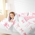 thumbnail image 3 of Castle Fairy Pink Bow Letter H Bedding Comforter Set 7 Pieces for Girls,Ribbon Bowknots Full Bedding Set,Pink Reversible, 3 of 7