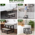 thumbnail image 3 of Step Stool for Adults & Kids, Heavy Duty Wooden Stepping Stools, Bedside Foot Stool with 500lbs Load Capacity, Non-Slip 2 Step Stool for Bed, Kitchen, RV - Gray, 3 of 16