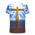 thumbnail image 4 of UVEASISHA Christian Cross Graphic Tees for Men Big and Tall Easter Day Jesus Faith T-Shirts Comfort Short Sleeve Crewneck Pullover Holiday Tshirt Blue 4XL, 4 of 5
