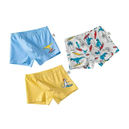 

Hotiary 3-Pack Toddler Baby Boys Soft Cotton Underwear Kids Cartoon Print Breathable Comfy Boxer Briefs Undies Children Assorted Panties for 3-11 Years