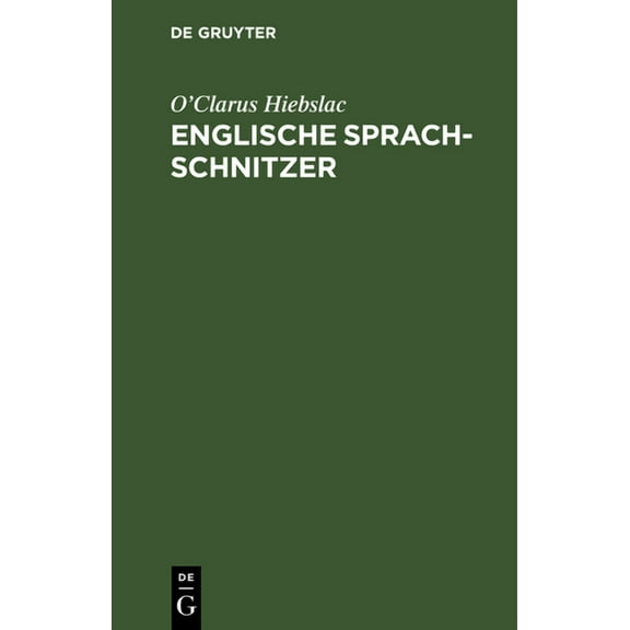 Englische Sprach-Schnitzer, (Hardcover)