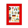 thumbnail image 1 of Soccer Beer Sausage Brazil Cultural Picture Display Art Red Photo Frame, 1 of 4