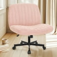 thumbnail image 5 of Celtoss Criss Cross Home Office Chair, Armless Swivel Task Computer Chair with Wheels, in Fabric, Vanity Style, Pink, 5 of 9