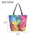 thumbnail image 5 of FORMRS Womens Canvas Tote Bag with Zipper Inner Pocket Shoulder Handbag, Vibrant Leaves Pattern, 5 of 7