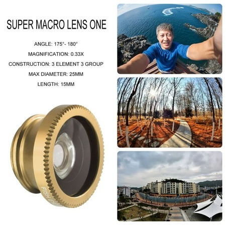 3 in 1 Universal Portable Clip Mobile Lens Wide Macro Angle Round Shaped Fisheye Lens Triple Camera Lens Kit For Smart Phone