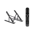 thumbnail image 4 of Adjustable Foldable Laptop Stand, Premium Aluminum Alloy Portable Notebook Riser with Sturdy Triangle Support, Ergonomic Elevator Compatible with All Laptops for Home, Office & Travel Use, Black, 4 of 7