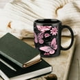 thumbnail image 6 of 3D Pink Black Butterflies 11 Ounces Funny Black Mug - Cute Coffee And Tea Mug - Ceramic Coffee Mugs For Women And Men, 6 of 7