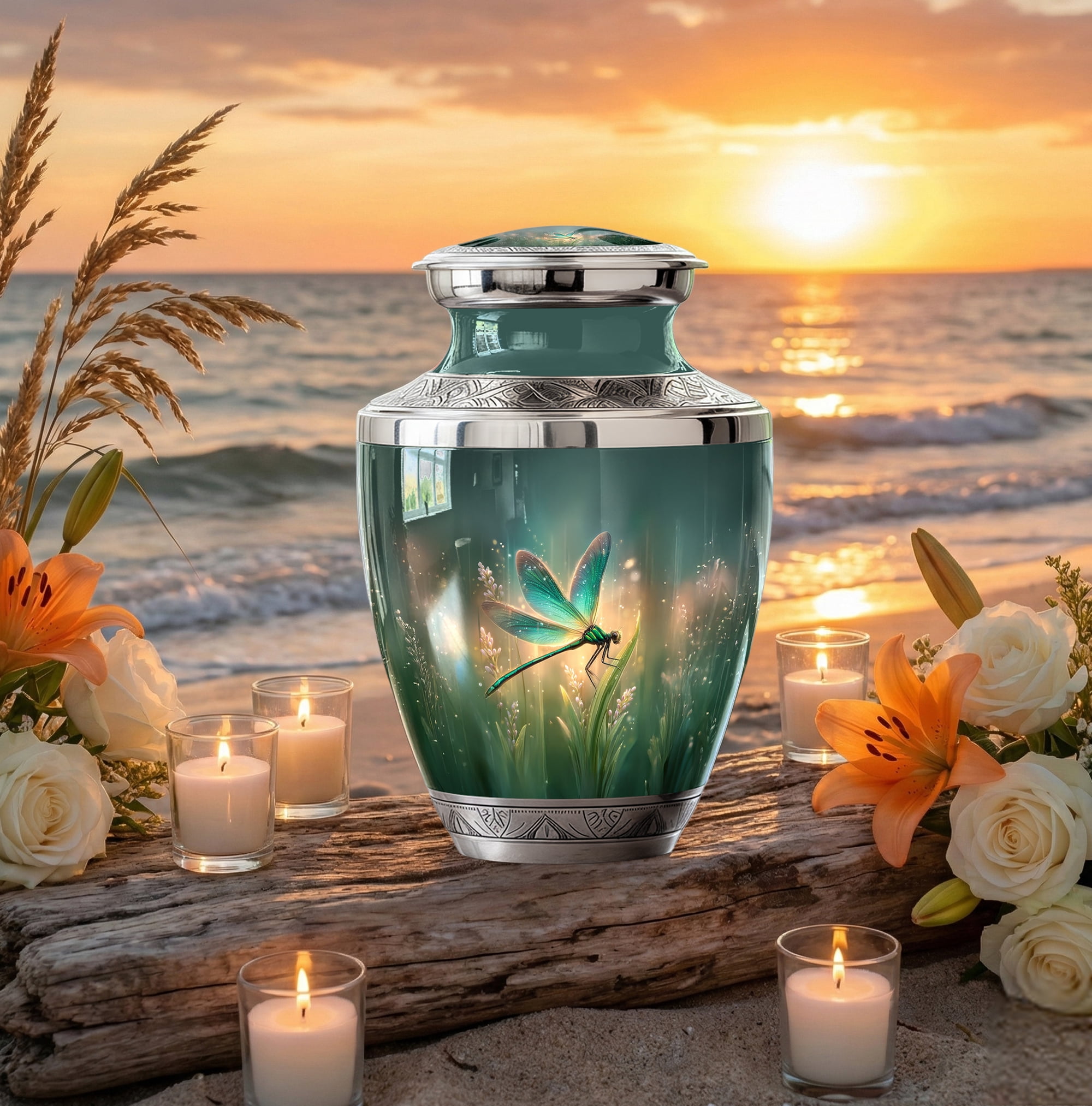 Dragonfly Urns For Human Ashes Adult Female - Small Cremation Urns For Women - Dragonfly Urn For Ashes For Men - Funeral Urn For Mom ( Size:- 3 Inch 2pc )