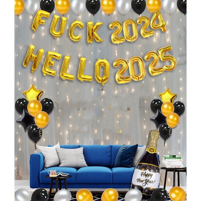 Globos de Hello 2025, juego de 2 globos con números de aluminio, globos para fiesta de graduación, decoraciones para Nochevieja 2025, decoraciones para fiestas de festivales