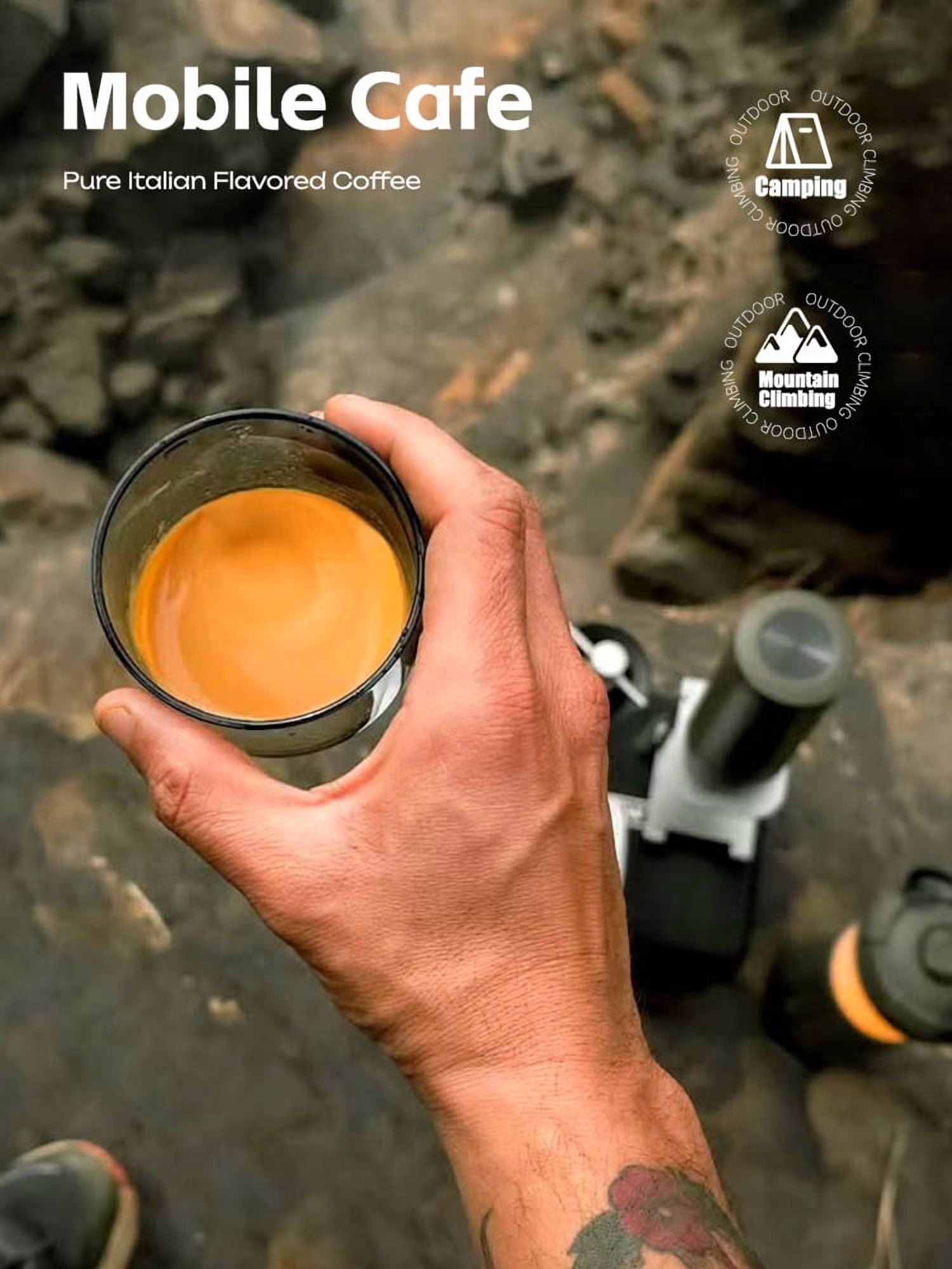 HiBREW H4C Portable Espresso Machine, 20Bar Wireless Coffee Maker for Travel, Car and Home