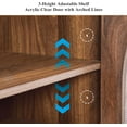 thumbnail image 4 of 71" Tall Book Shelf with Doors, 4 Tier Bookself with Arched Acrylic Storage Cabinet,Bookcase Display Cabinet for Living Room, Office (Walnut), 4 of 9